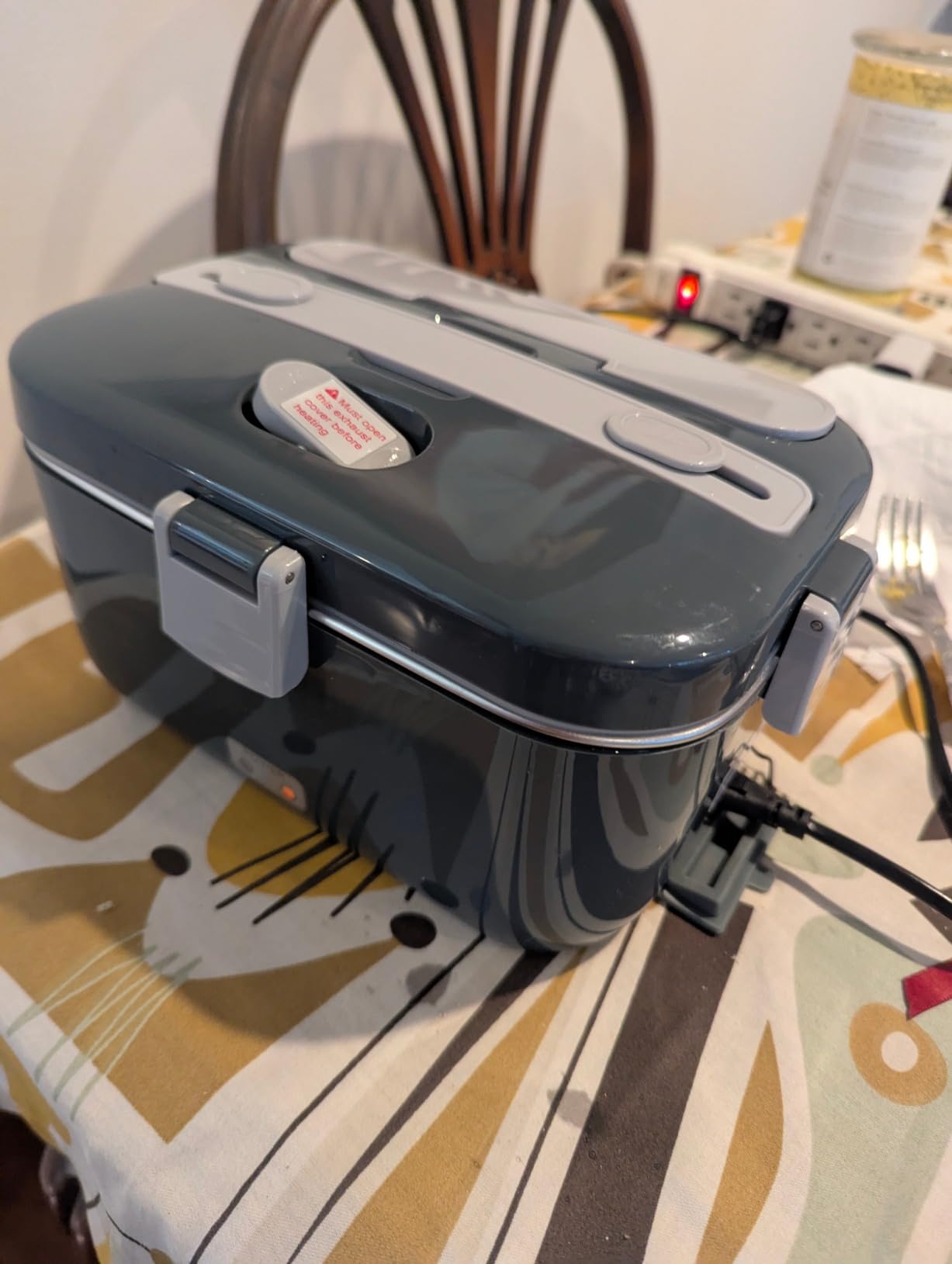 DUPASU Electric Lunch Box Food Warmer, 1.8L Heated Lunch Box for Adults | 100W Fast Heating, Portable Food Heater for Car, Truck, Office, Work, Travel, Construction Site, Gifts, 12/24V/110-230V customer photo 1