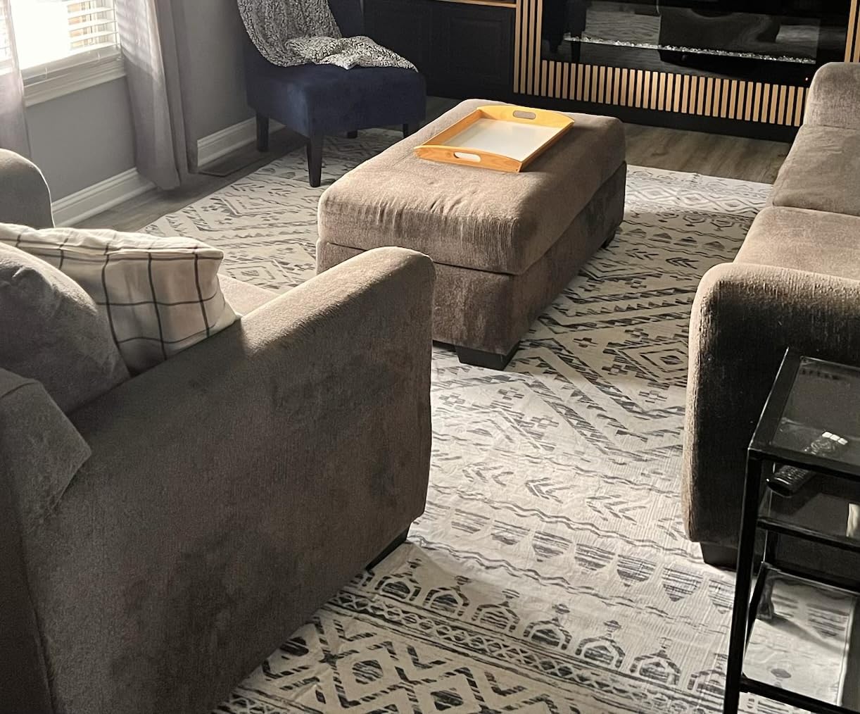 Miukiki 8x10 Area Rug for Living Room, Washable Soft Non Slip Rug Grey | Moroccan Large Indoor Rug for Kitchen Bedroom Dining Room Office, Low Pile Soft Floor Carpet Home Decor 8'x10' customer photo 1