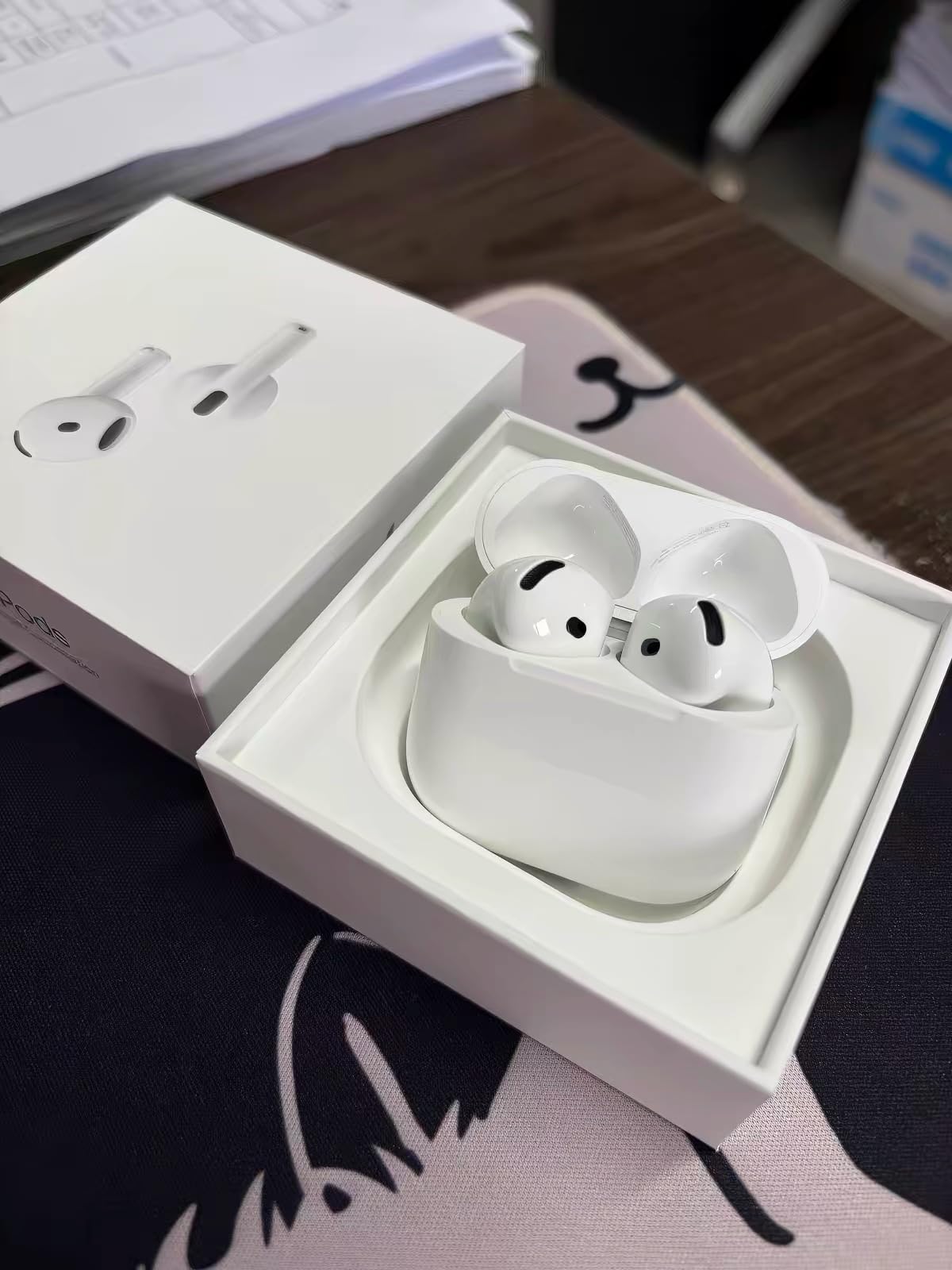 Apple AirPods 4 Wireless Earbuds, Bluetooth Headphones, Personalized Spatial Audio, Sweat and Water Resistant, USB-C Charging Case, H2 Chip, Up to 30 Hours of Battery Life, Effortless Setup for iPhone customer photo 1