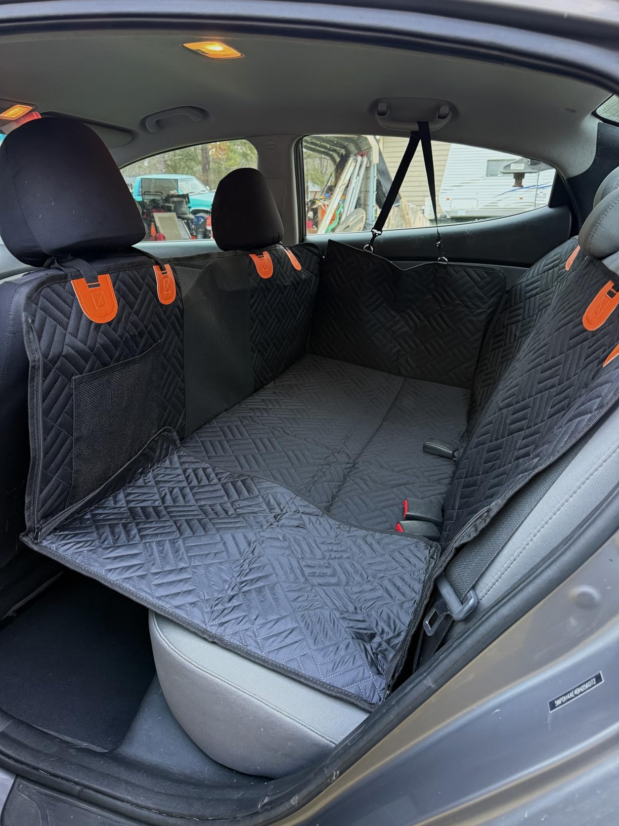 PROZAR Dog Car Seat Cover for Back Seat, Hard Bottom Back Seat Extender | Back Seat Pet Cover for Dogs - Supports 400lbs, Waterproof Heavy Duty Scratch Resistant, Dog Hammock for Car, SUV & Trucks customer photo 1