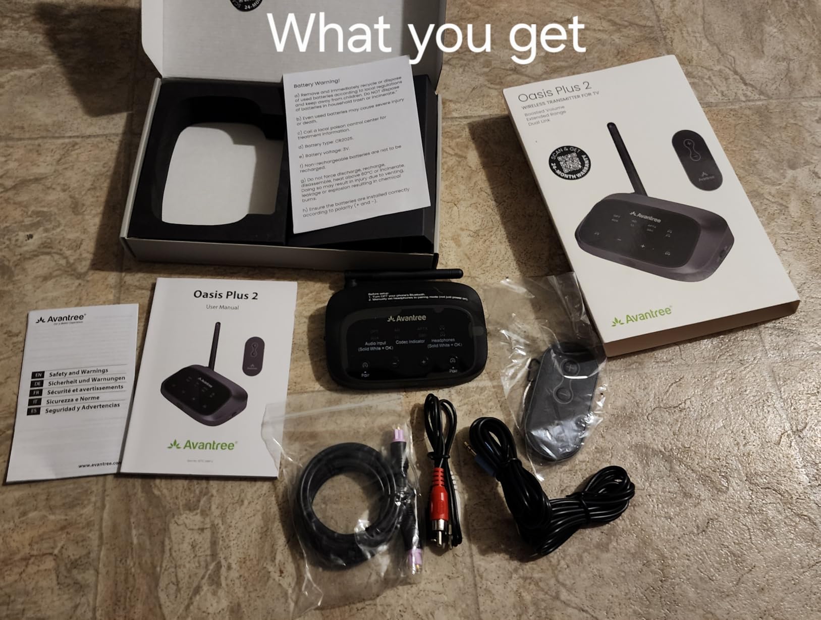 Avantree Oasis Plus 2 - Bluetooth TV Transmitter with Remote Volume Control | Connect Two Headphones, aptX Adaptive, Soundbar Passthrough, and Optical or AUX TV support customer photo 1