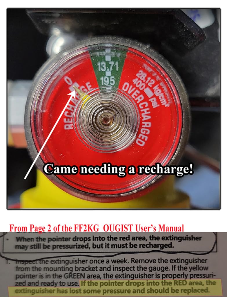 Ougist ABC Dry Chemical Fire Extinguisher, 5 lb - 2-A:10-B:C Rated for Home, Office & Vehicle, Quick Release, Easy-Grip Handle, Ideal for Electrical & Grease Fires, Car Extinguisher, Model FF2KG customer photo 2