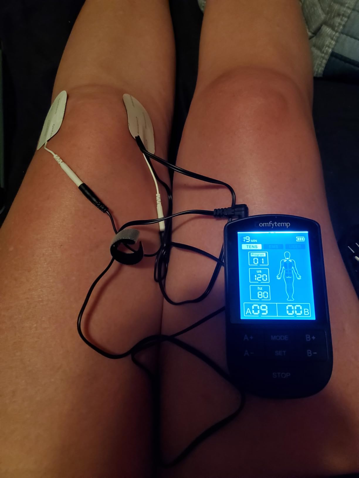 Comfytemp 4 Outputs TENS Unit for Cover Multiple Parts, TENS Unit Muscle Stimulator with Customizable User Mode & 19 Modes, FSA HSA Eligible, Pain Relief & Massage for Back, Shoulder, Neck, Sciatica customer photo 2