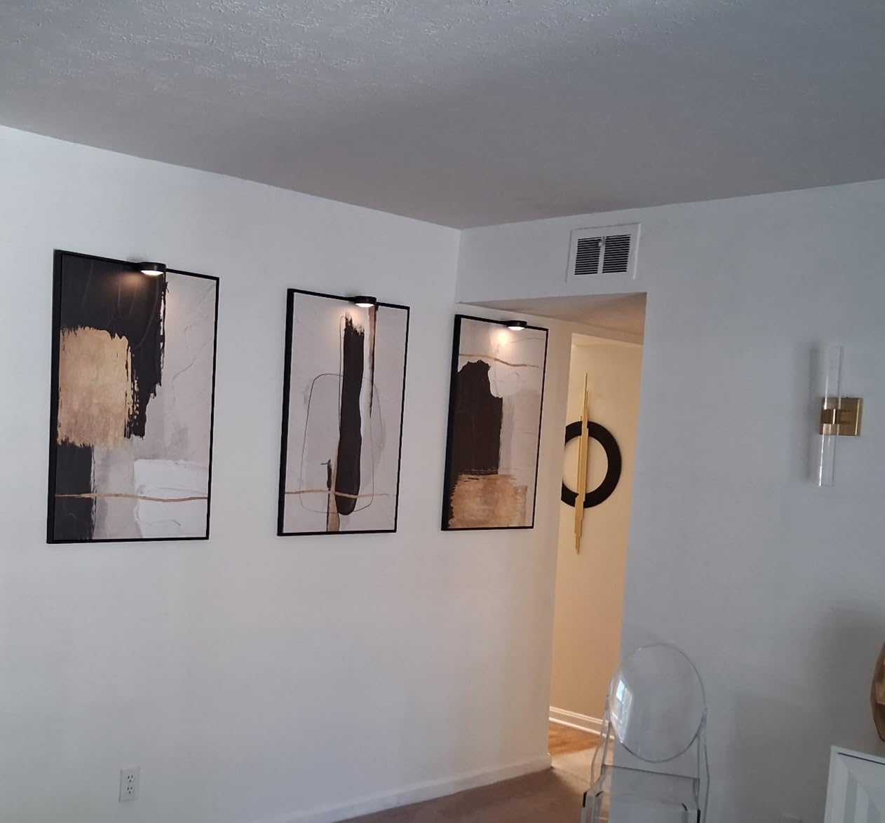Large Framed Boho Black White Abstract Wall Art for Living Room, 24x36 In | Set of 3 Neutral Canvas Prints, Modern Minimalist Artwork, Geometric Pictures, Office Bedroom Hallway Paintings Wall Decor customer photo 1