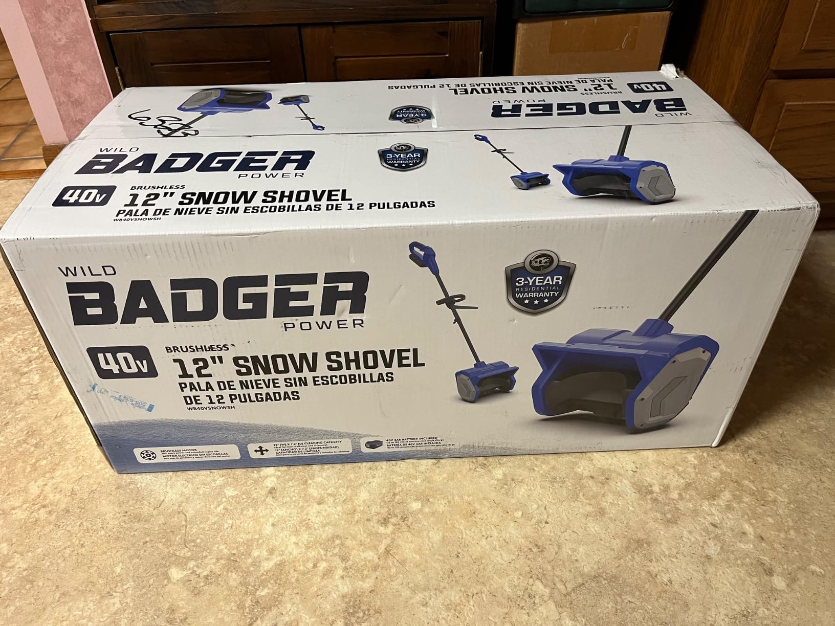 Wild Badger Power 40V Cordless Electric Snow Shovel, 12-Inch Brushless customer photo 2