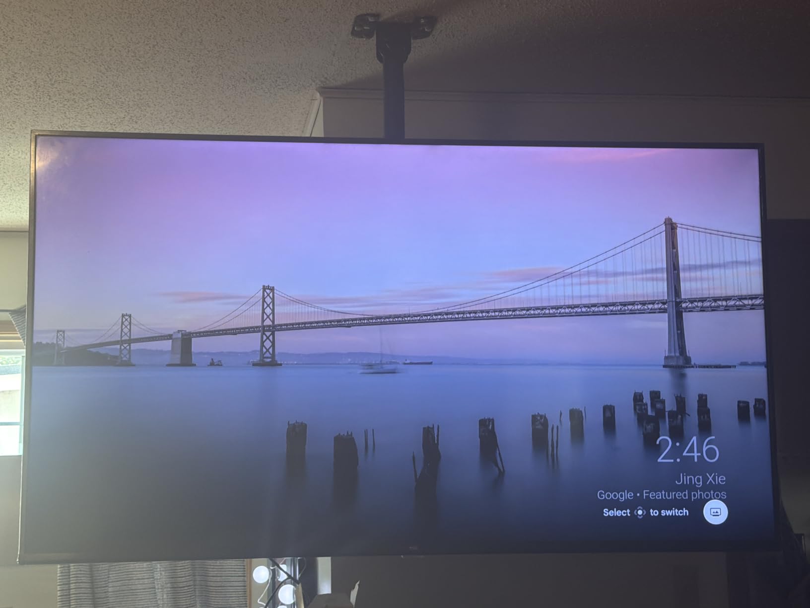 VIVO Black TV Ceiling Mount for 43 to 86 inch Screens, MOUNT-VC86-3 | Full Swivel, Telescoping Height Adjustment, 3ft Extension Pole, Fits Pitched/Vaulted Roof, Max VESA 600x400mm, Holds 132 lbs customer photo 1