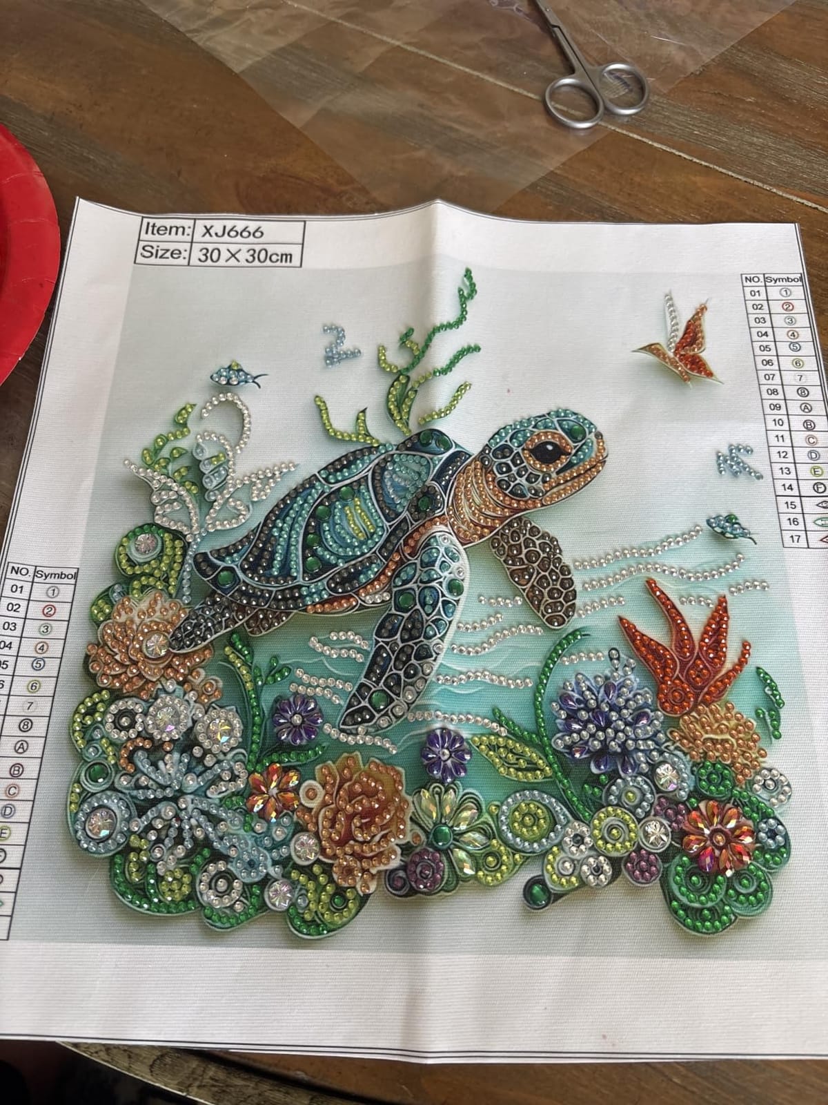 ZQEATRY Sea Turtle Animal Special Shape Diamond Art Kits for Adults,5D Diamond Painting Kits for Beginner,DIY Diamond Crystal Rhinestones Painting Kits for Home Wall Decor Gift 11.8 X 11.8inch customer photo 1