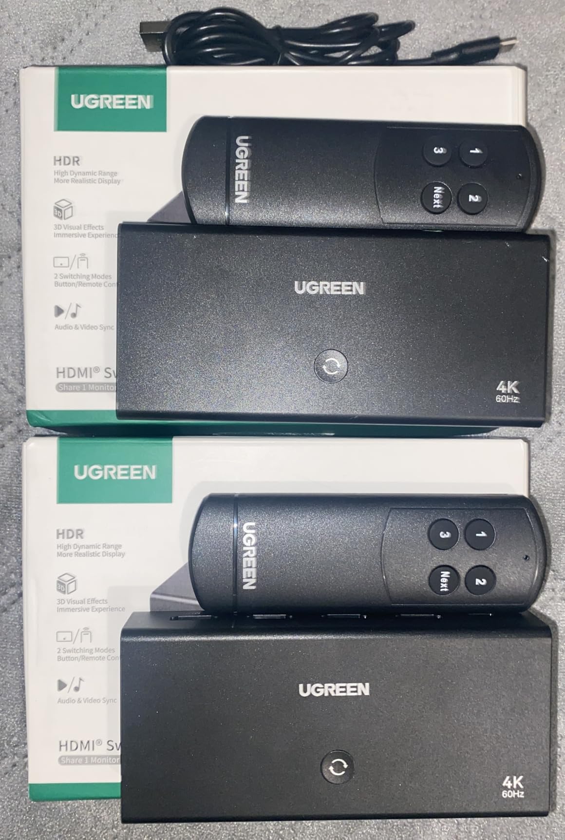 UGREEN HDMI Switch 3 in 1 Out, 4K@60Hz, with Remote, HDR10+, 3D, Dolby | CEC, HDCP2.2, HDMI Splitter, Compatible with Switch 2, PS5/4, Laptop Xbox Roku TV Fire Stick Blu-Ray Player Monitor Projector customer photo 1