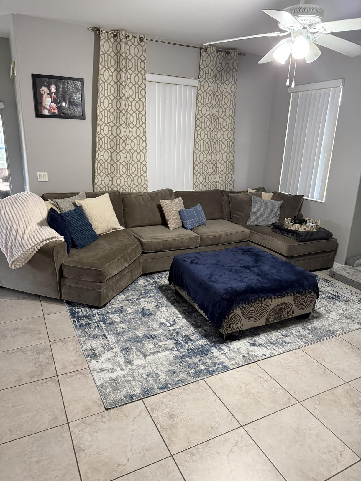 8x10 Area Rugs for Living Room Bedroom Dining Room Washable Blue Grey | Soft Modern Abstract Decor for High-Traffic Areas, Non-Slip Backing, Water Repellent, Pet Proof, Non-Shedding, Indoor customer photo 1