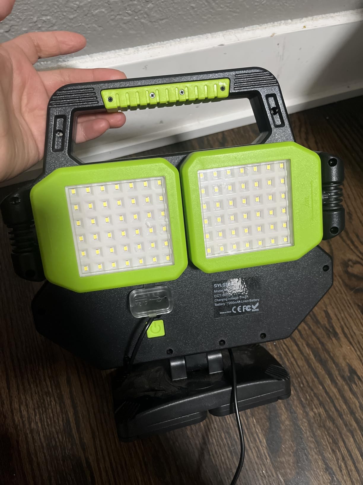 SYLSTAR 55W Rechargeable Work Light, 5000LM Magnetic Work Light, Foldable & 360° Rotatable LED Work Light with 6 Light Modes, Portable Work Lights for Mechanic Jobsite Workshop Car Repairing customer photo 2