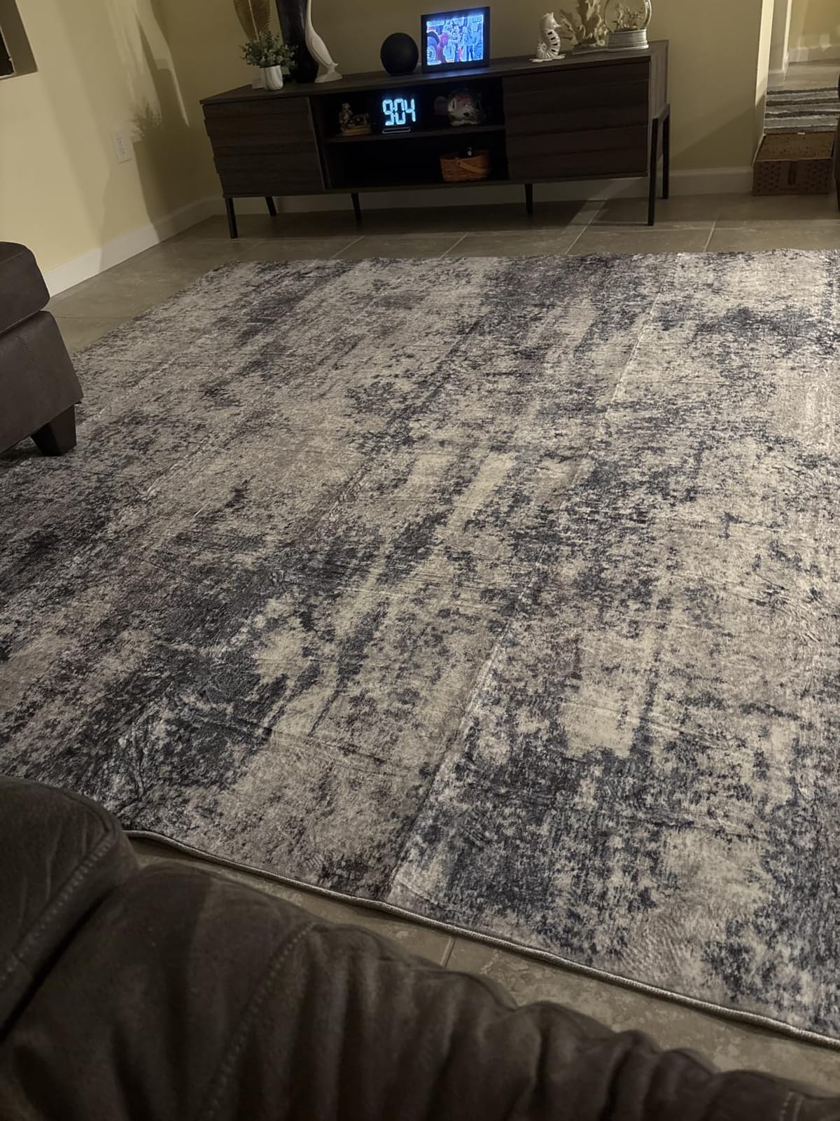 8x10 Area Rugs for Living Room Washable Bedroom Dining Room Blue Grey | Modern Abstract, Non-Slip Backing, Soft, Low-Pile, Foldable, Water Repellent, Pet Proof, Non-Shedding, Indoor customer photo 2