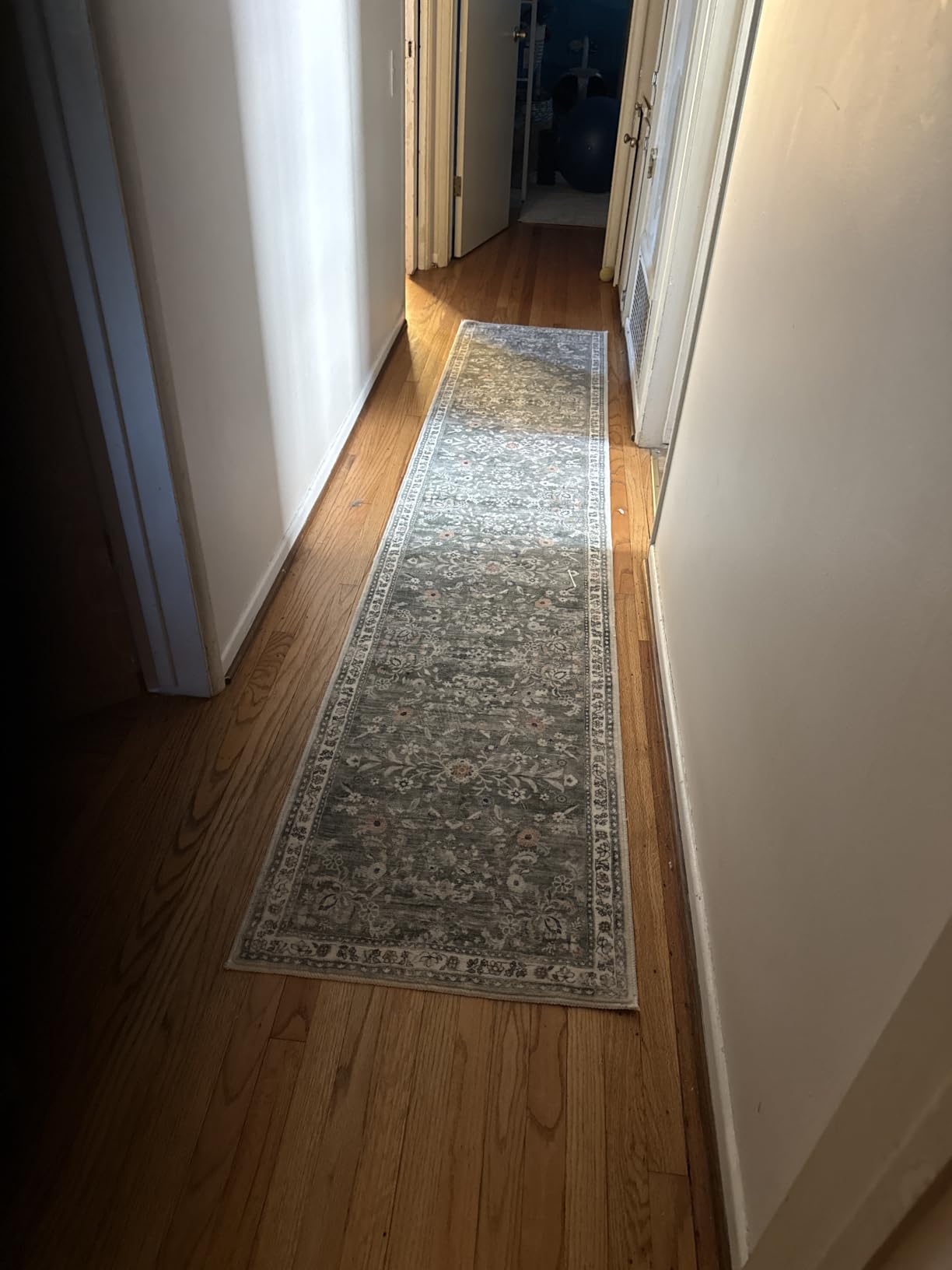 Yamaziot 2x8 Washable Hallway Runner Rug Non Slip Floral Carpet, Sage Green | Soft Boho Floral Kitchen Runner with Rubber Backing, Stain Resistant, Low Pile Distressed Carpet for Kitchen Hallway Entrance customer photo 1