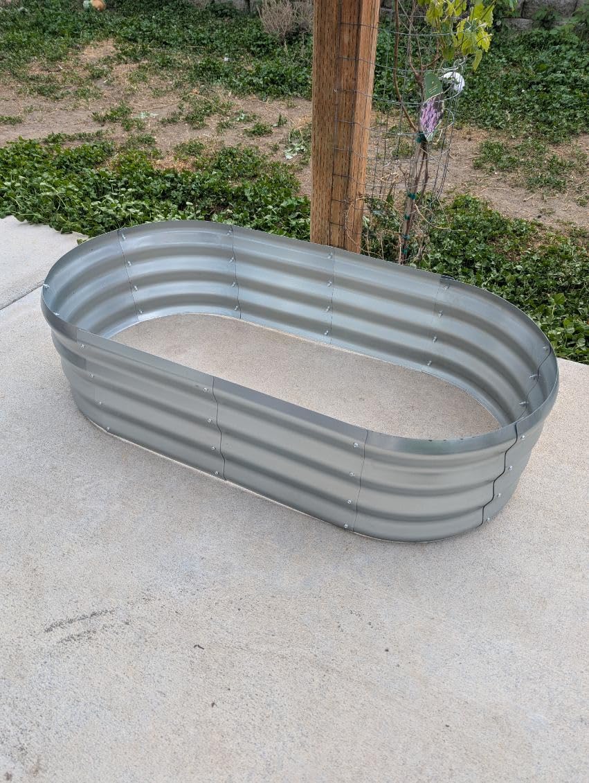 Amazon Basics Raised Garden Bed, Galvanized Steel, 48 x 24 x 12 inches, Silver customer photo 1