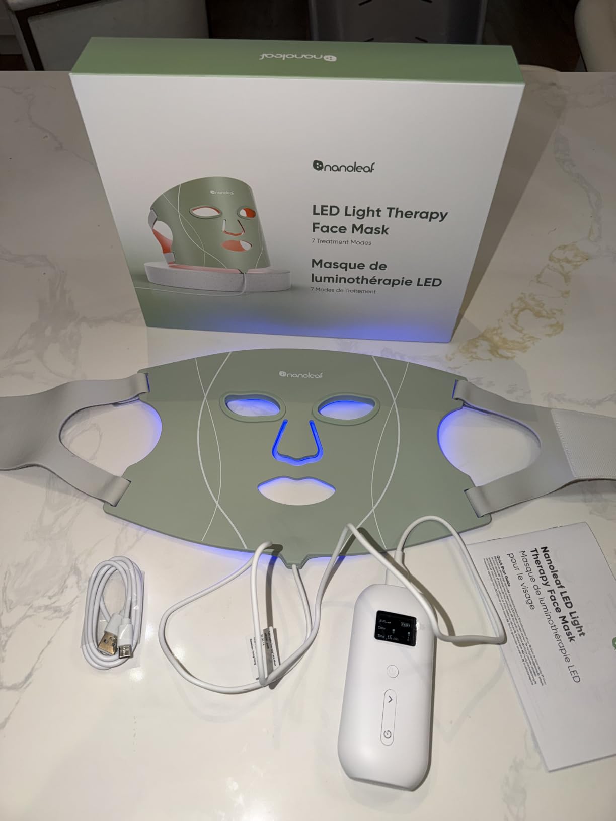 FDA-Cleared LED Light Therapy Face Mask with 7 Treatment Modes | Professional Red & Blue Light with NIR Facial Device for Anti-Aging, 432 LEDs, Portable & Rechargeable customer photo 1