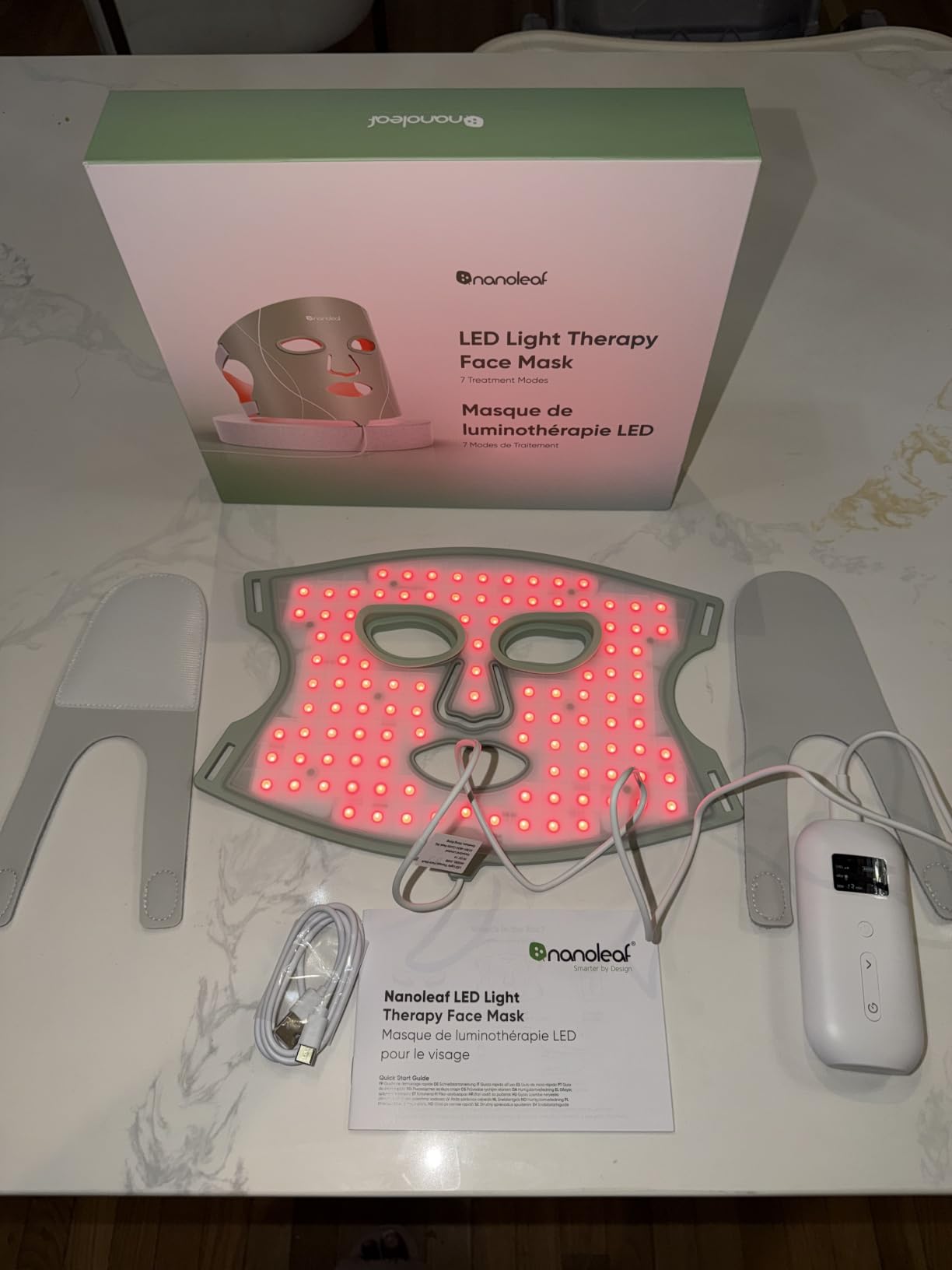 FDA-Cleared LED Light Therapy Face Mask with 7 Treatment Modes | Professional Red & Blue Light with NIR Facial Device for Anti-Aging, 432 LEDs, Portable & Rechargeable customer photo 2