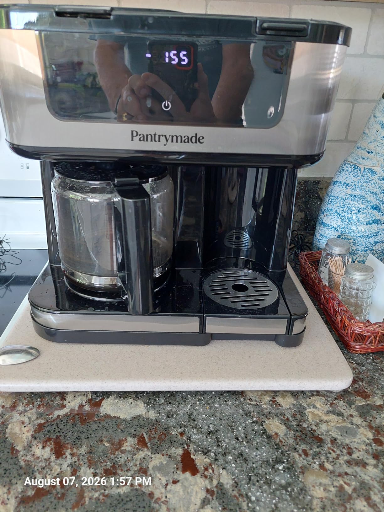 Pantrymade Dual Brew Coffee Maker, 12-Cup Drip & Single Serve K-Cup, Black | Programmable touchscreen controls, auto shut-off and reusable filter customer photo 1