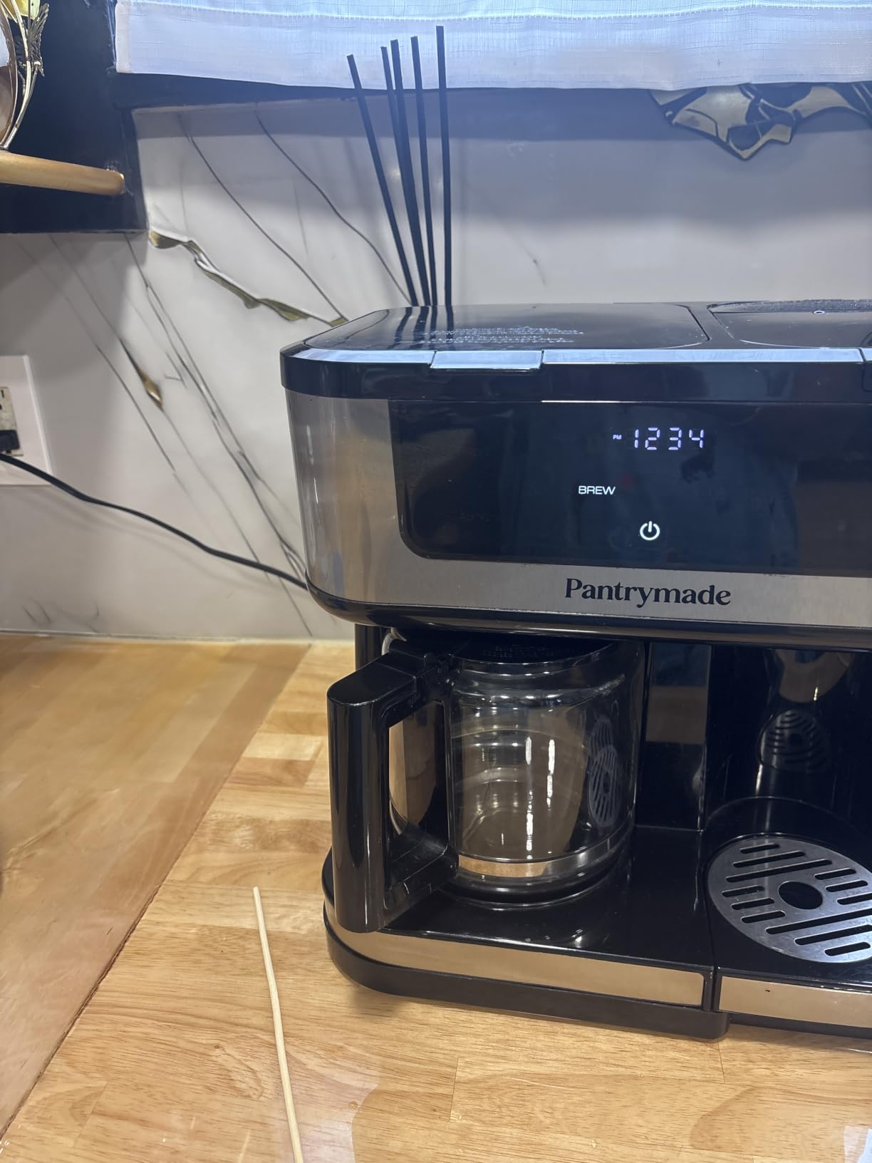 Pantrymade Dual Brew Coffee Maker, 12-Cup Drip & Single Serve K-Cup, Black | Programmable touchscreen controls, auto shut-off and reusable filter customer photo 2