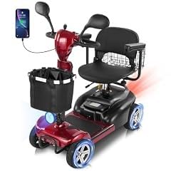 20 Miles 4 Wheels Mobility Scooter for Seniors/Adults Up to 300LBS, 350W Electric Wheelchair Detachable Lithium Battery, Dual Baskets, Rotating Seat, with Taillight, USB Charging, Red 18AH customer photo 2