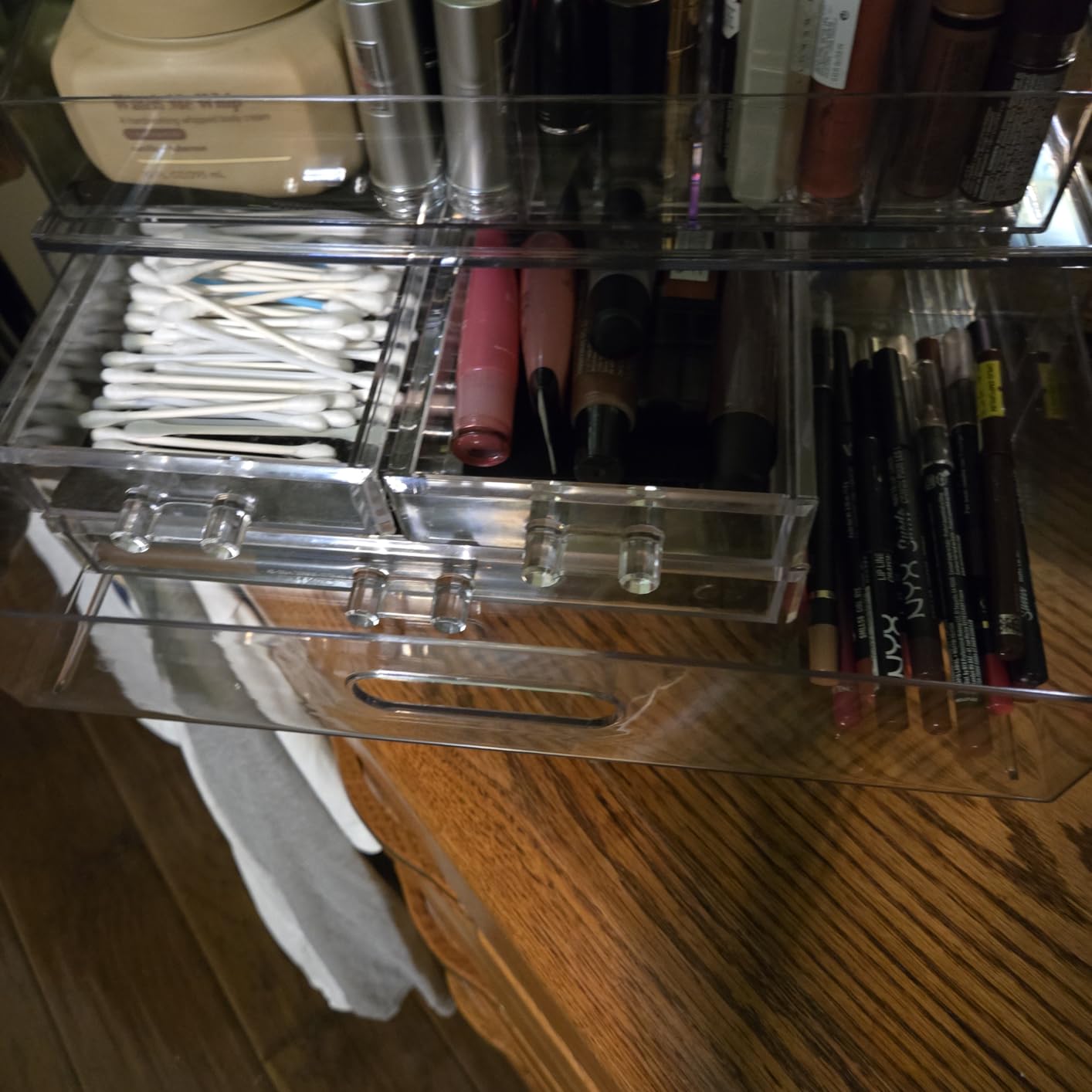 Clear Stackable Makeup Organizer with Drawer, 12''W Acrylic Storage Drawers customer photo 1