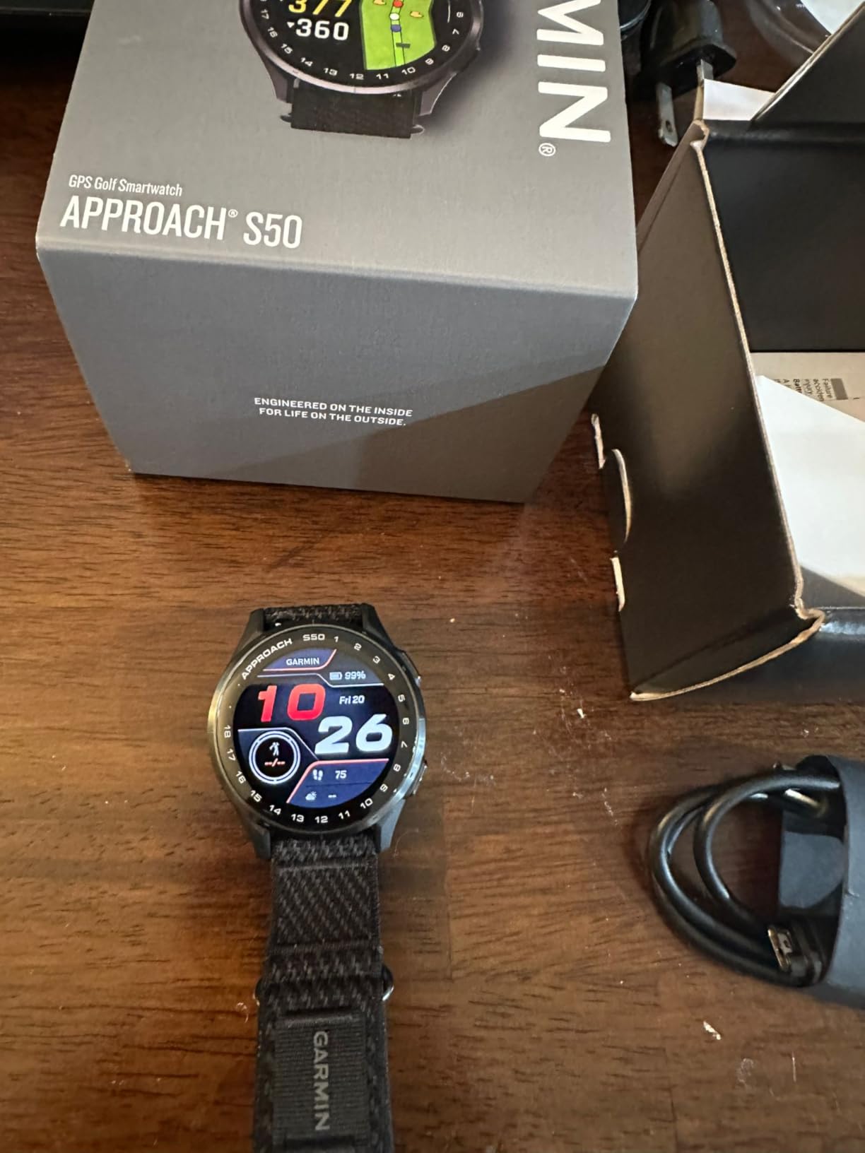 Garmin Approach S50, Golf GPS Smartwatch, 43mm, Black | Health & Wellness Features, Preloaded Activity Profiles, On-Course Features, PlaysLike Distance, Smart Notifications customer photo 2