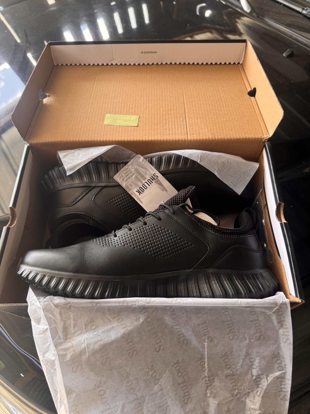 SHULOOK Men's Non Slip Work Shoes Kitchen Restaurant Chef Sneakers Black | Waterproof Slip Resistant Food Service Slip On Walking Shoes Lightweight Comfortable Nursing Working Dress Footwear Lace Up customer photo 1