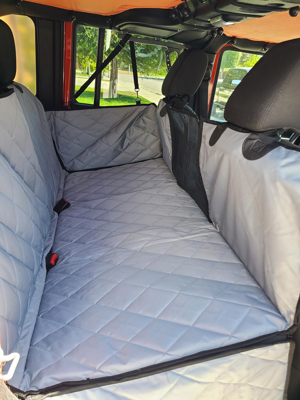 4Knines Back Seat Extender for Dogs Hard Bottom w/EZ Door Guard Black Reg customer photo 1