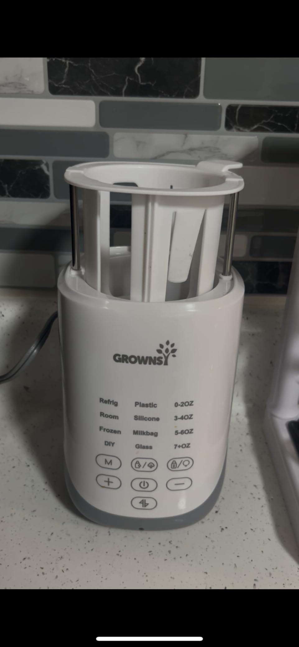 Grownsy Auto-Lift Nutri Bottle Warmer for Breastmilk & Formula, Gray customer photo 2