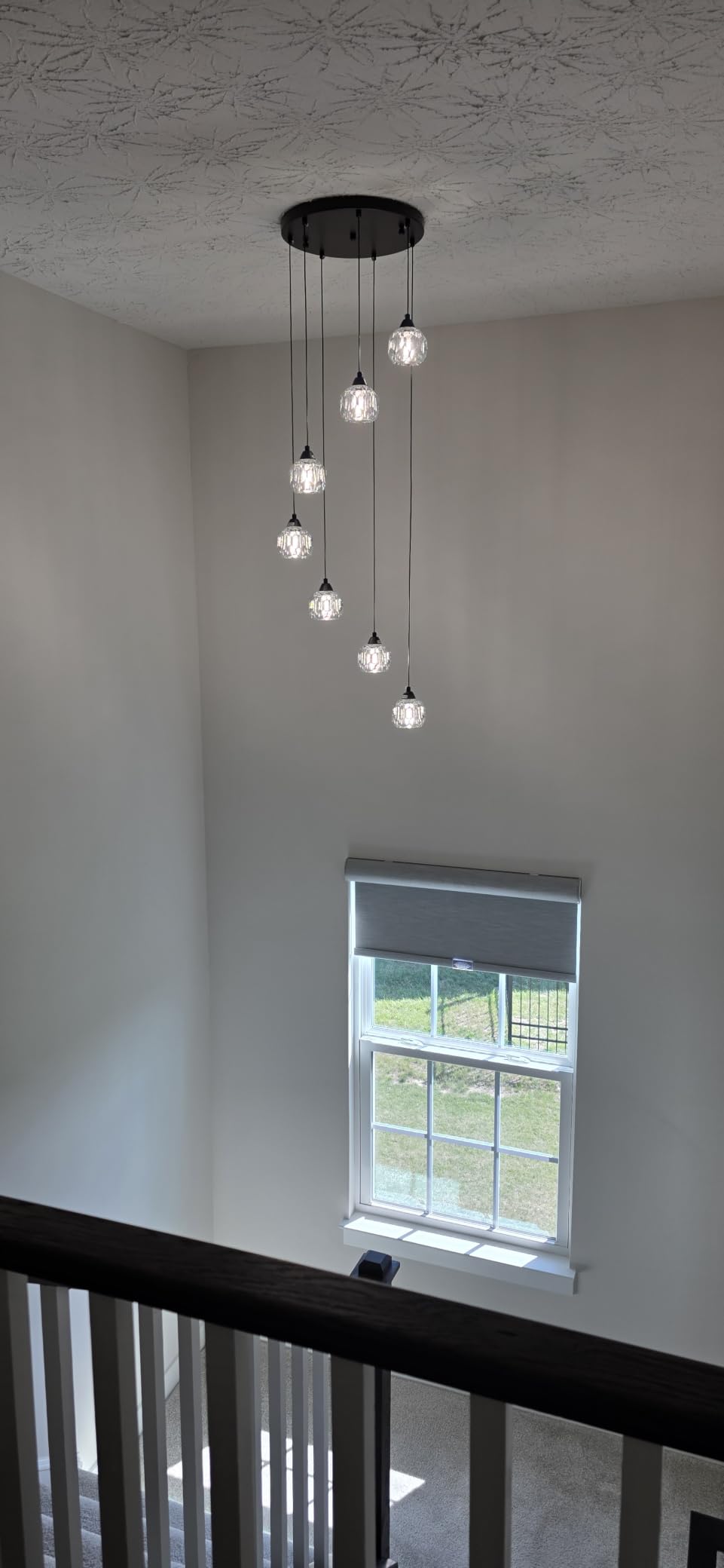 Weesalife Crystal Chandeliers for Staircases, 7-Lights | Gold Modern Chandeliers for High Ceilings customer photo 1