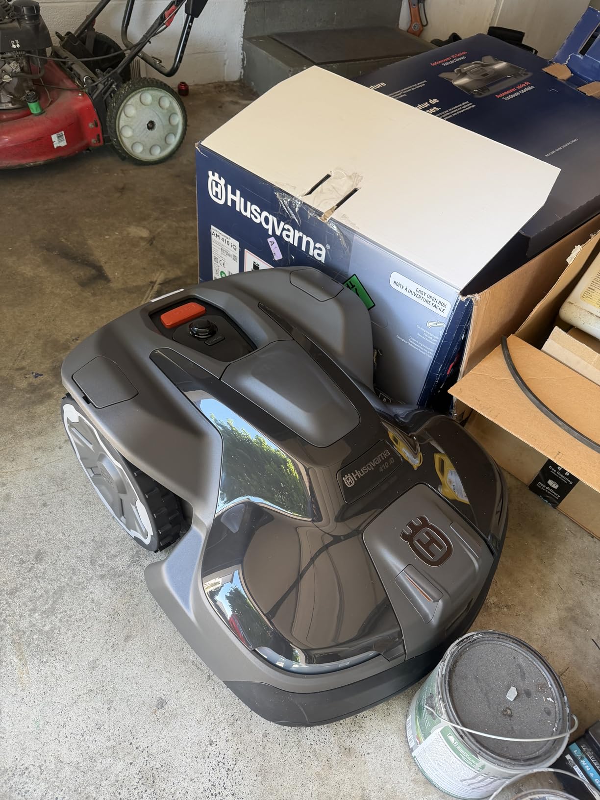 Husqvarna Automower 410iQ Robotic Mower, 0.5 Acre Mowing Capacity, Wire Free Robot Lawn Mower with Charging Station, RS1 EPOS Reference Station and Replacement Blades customer photo 2