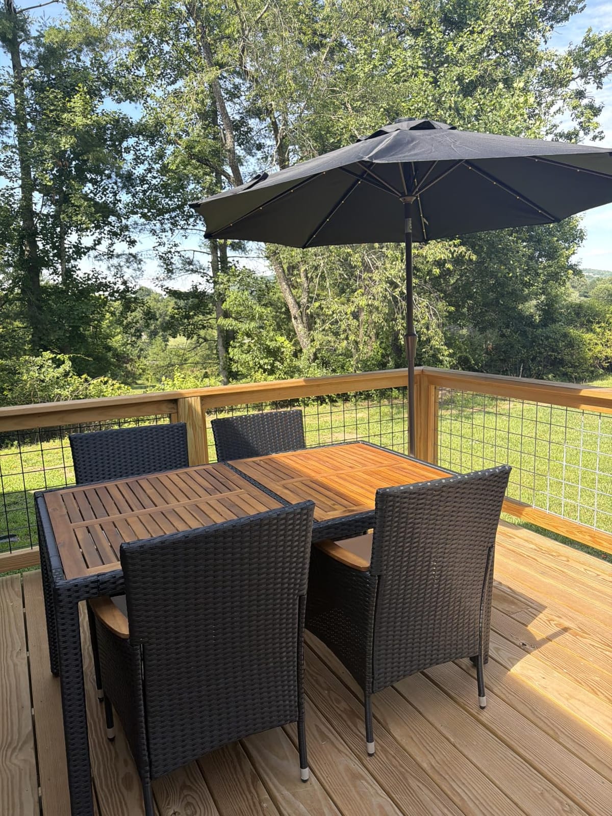 Yaheetech 7 Piece Patio Furniture Set, Outdoor Dining Acacia Wood Table Top customer photo 2