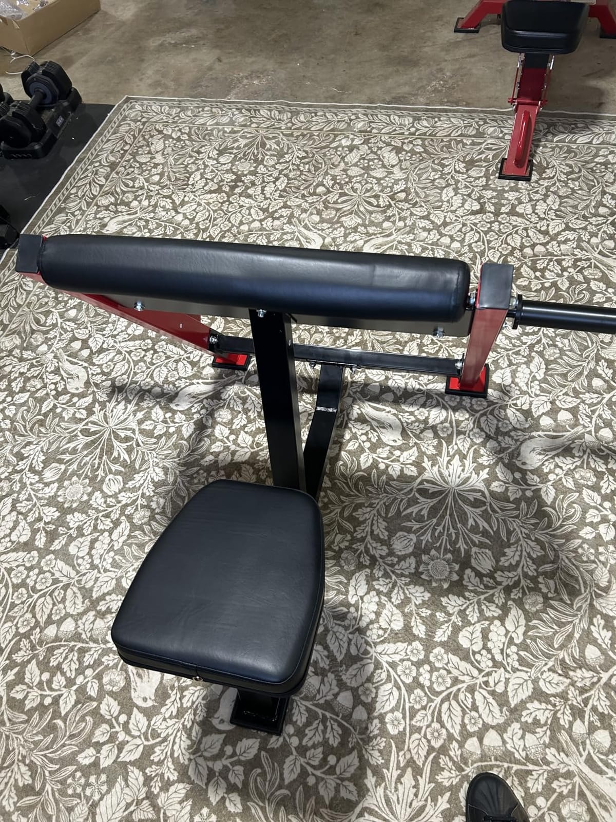 VEVOR Preacher Curl Bench, Strength Training Benches, Max Load 660 LBS Home Gym Fitness Equipment, Seated Arm Isolated Barbell Dumbbell Bicep Station, Adjustable Weight Bench with Bar Holders customer photo 2