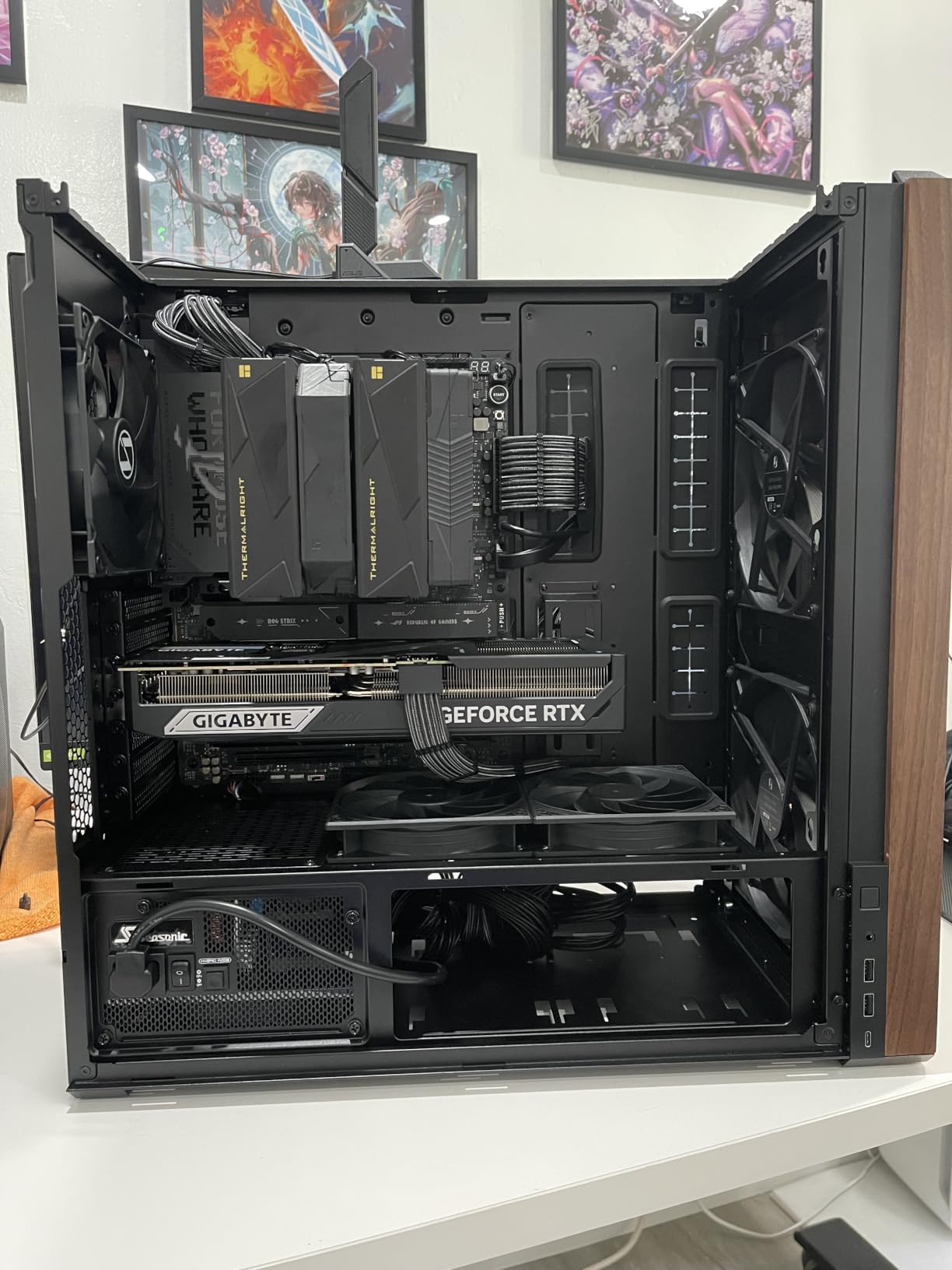 Lian Li LANCOOL 217 ATX Mid-Tower PC Case, 5 PWM Fans, Black Walnut Wood | Pre-installed 2x170mm, 2x120mm & 1x140mm Fans, Genuine Wood Panels, Back-Connect Ready, Flexible PSU Mounting (LAN217X) customer photo 1