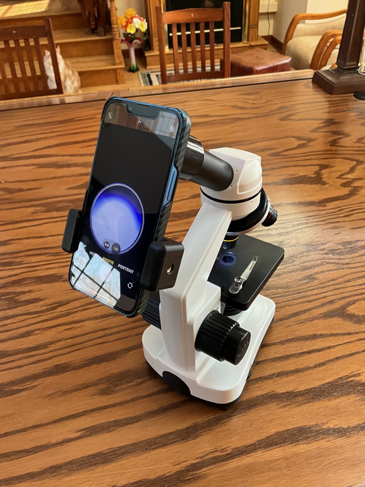 Microscope for Adults & Kids, 40X-2500X High-Power Compound Microscope for Students, School Lab & Home Schooling, Equiped with Slides Set & Phone Holder (Light White) customer photo 2