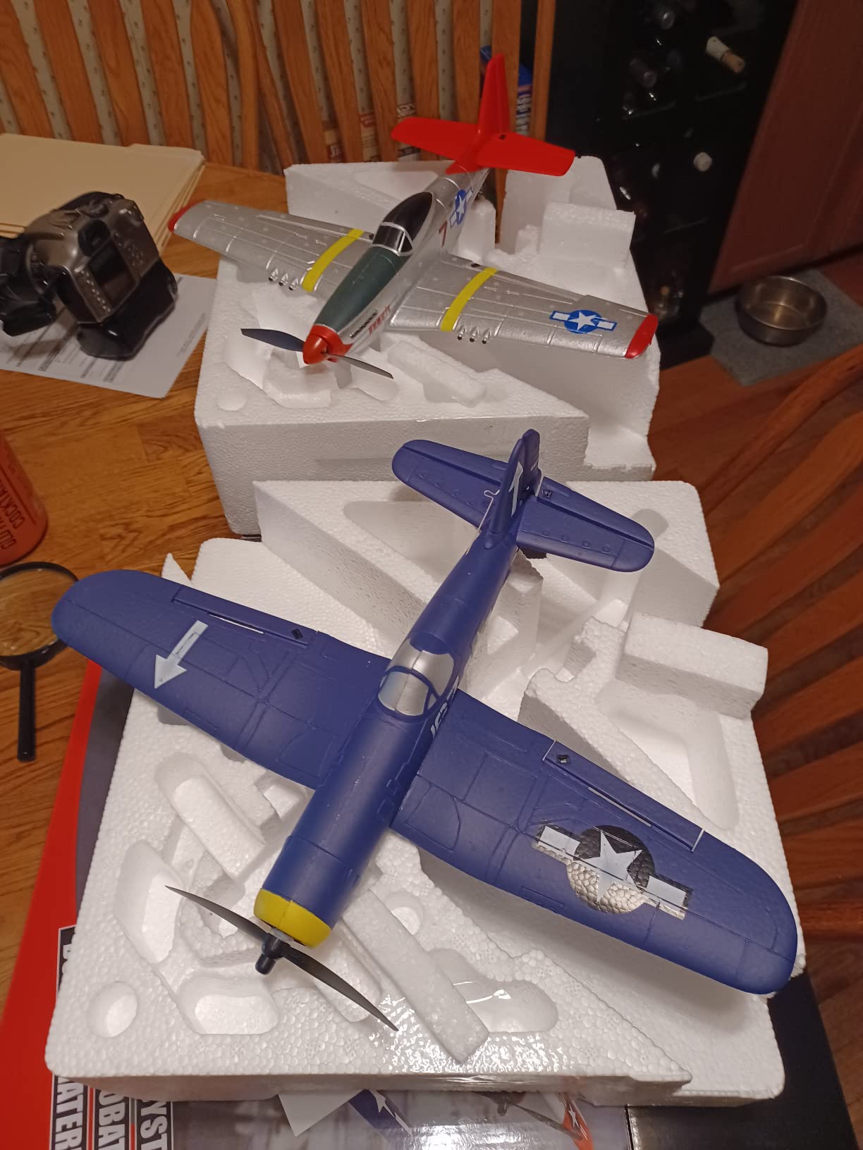 LEAMBE Brushless 4 Channel RC Plane F4U Corsair 500mm Remote Control Airplane Fighter RTF with 6-Axis Gyro, 3 Modes & Aerobatics for Beginners & Adults customer photo 2