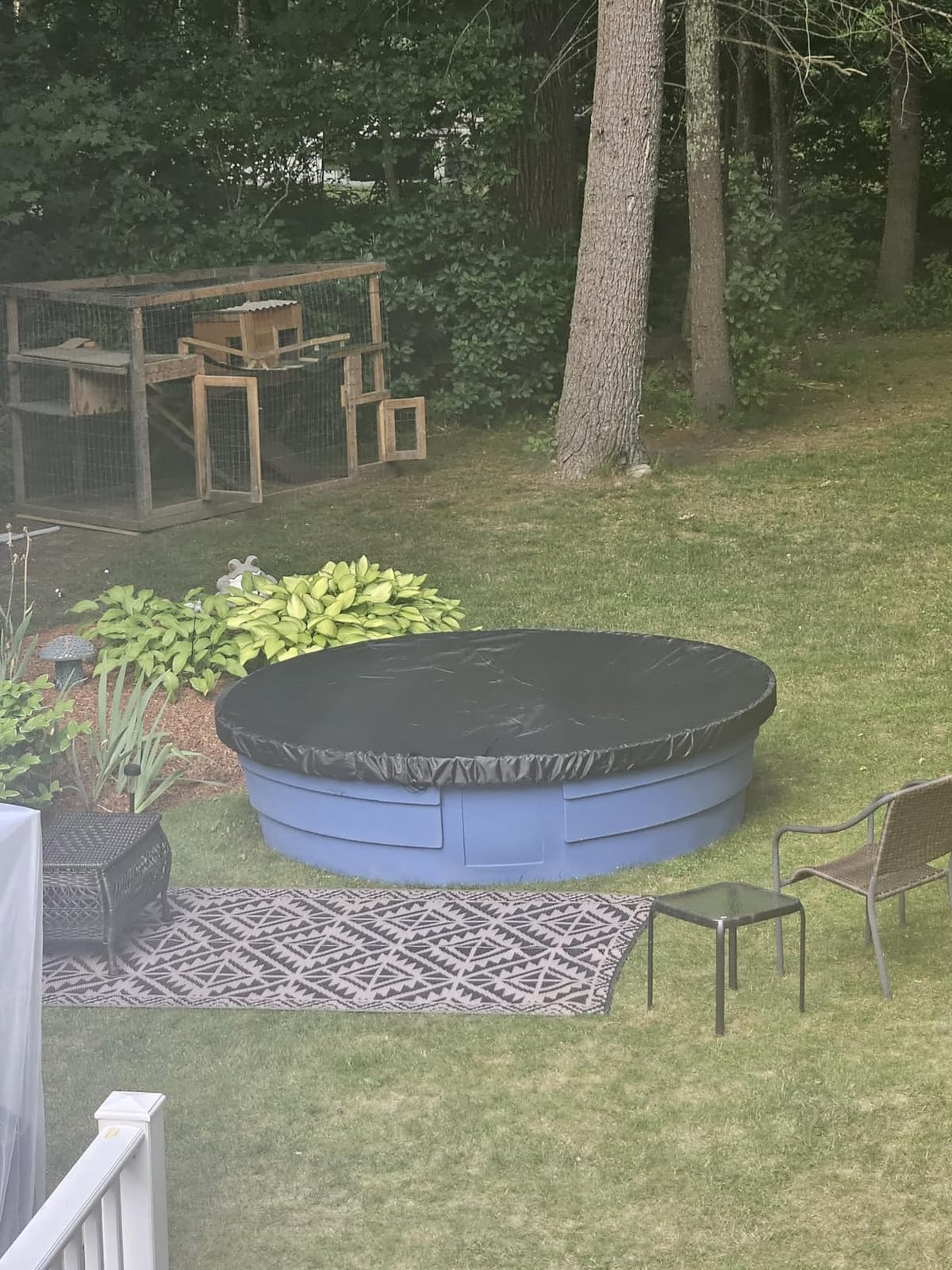 8ft Extra Large Round Stock Tank Pool Cover, Steel Round Stock Tank Pools Cover for Protection from Debris, Leaves, Dust - Waterproof and UV Resistant, Stock Tank Pools Cover with Drawstring Design customer photo 1
