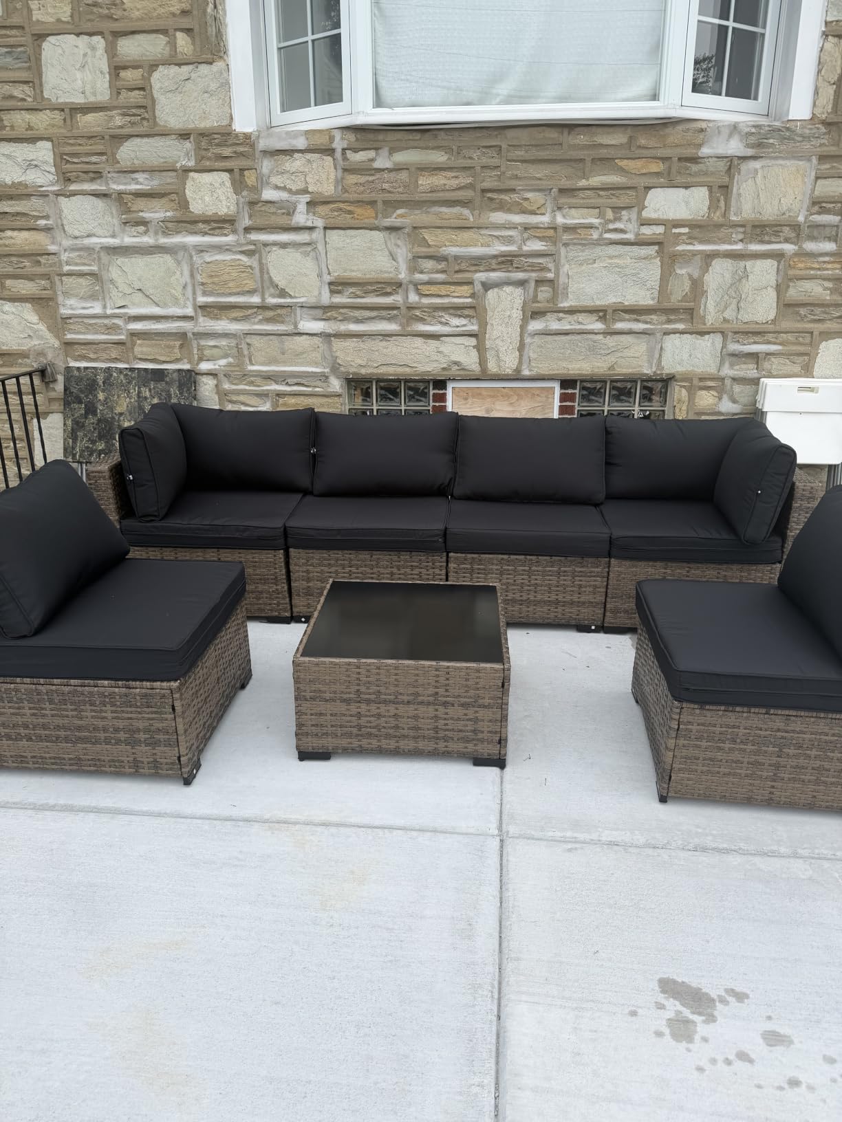 Aoxun Patio Furniture Sets, 7-Piece Outdoor Furniture with Thick Cushions, Wicker Conversation Set Sectional Sofa for Backyard, Poolside, Garden customer photo 1