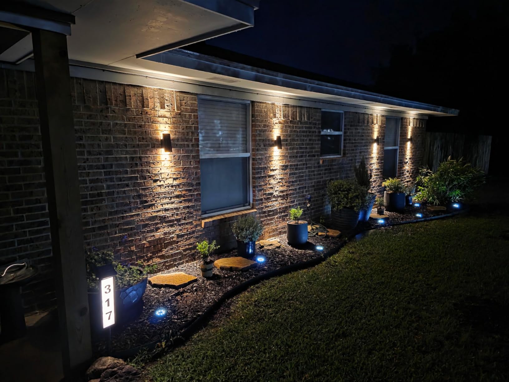 SOTTLOT Solar Lights Outdoor Up and Down, 2pack Solar Wall Lights Outdoor | 4-Level Brightness, Dusk to Dawn, 3000K 700LM Solar Sconce Lights Outdoor, IP65 Waterproof, for Yard Patio Garage Porch Decor customer photo 2