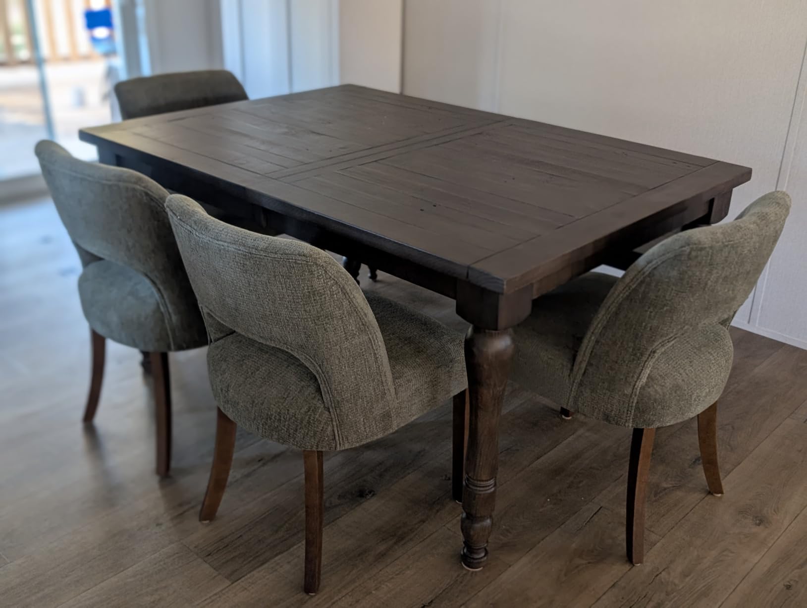 VKNOW Wooden Dining Chairs Set of 4, Modern Fabric Upholstered Dining Room Chair Kitchen Chairs, Farmhouse Dinner Chair for Kitchen Dining Room, Green customer photo 1