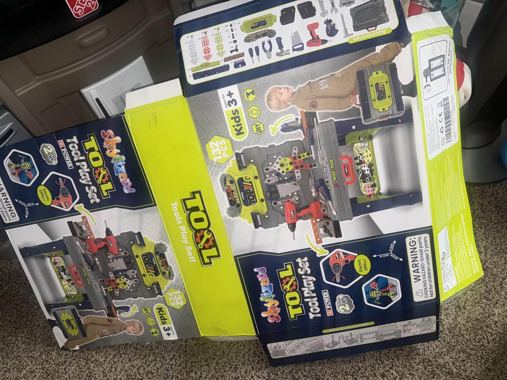 Kids Tool Bench with Electric Drill, Toddler Tool Set for Boys Ages 3-5 6-8 | 132 Pcs Kids Tool Set with Toddler Tool Box & Tool Bench customer photo 2