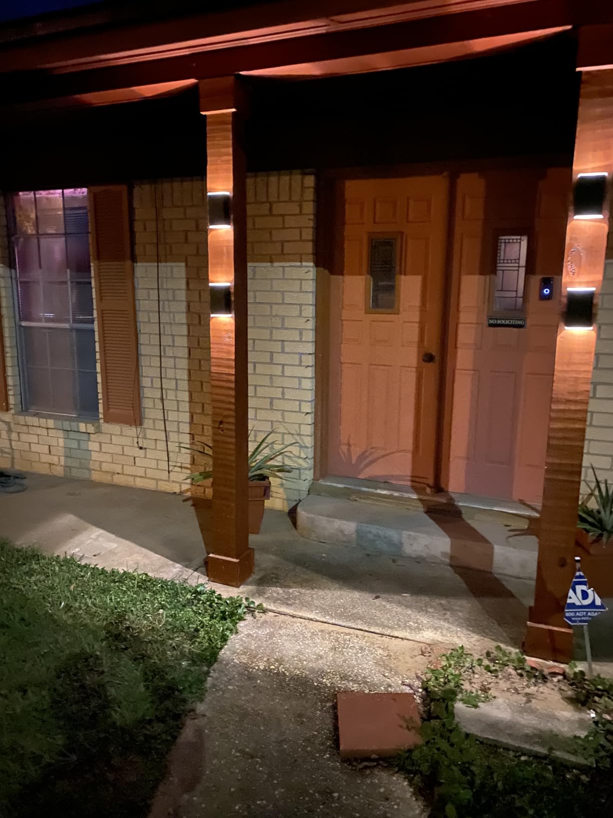 Solar Wall Light Outdoor,3000/4000/6000K 3 Modes Dusk to Dawn Lighting Wall Sconce IP67 Waterproof Up and Down Solar Lights Outdoor for House, Garage, Porch,Doorway (2 Pack) customer photo 1