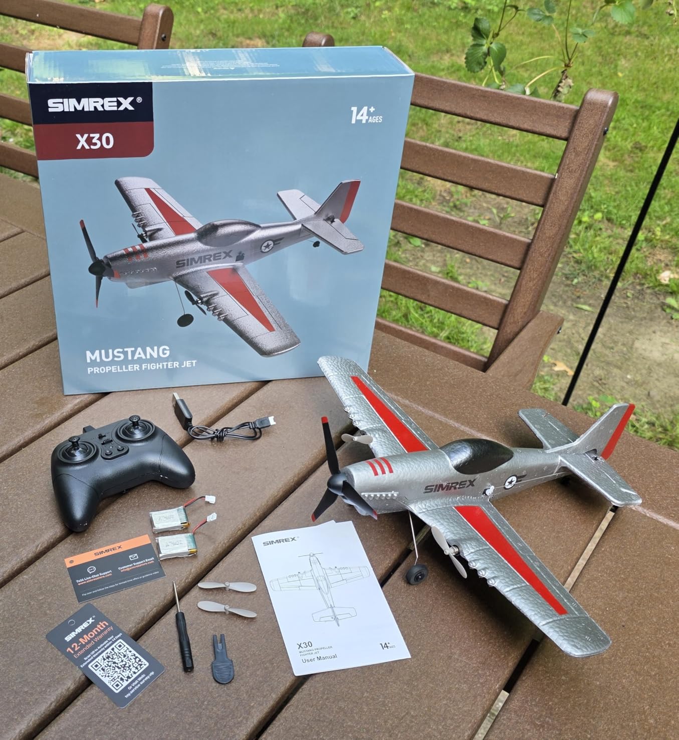 SIMREX RC Plane for Kids & Beginners - P51 Foam Glider, 2.4GHz 3-Channel Remote Control Airplane Toy with 6-Axis Gyro, Easy to Fly RC Airplane for Outdoor Park Play - Gift for Boys & Girls customer photo 2