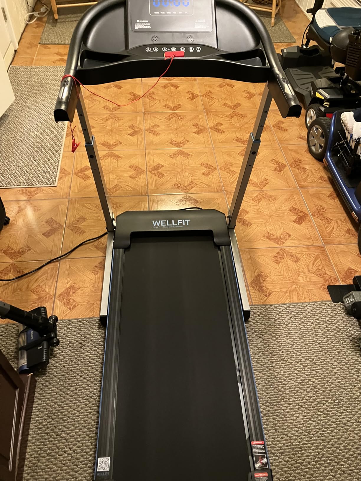 Home Treadmill 400+LB Capacity, WELLFIT 4.0HP Heavy Duty Treadmill Foldable | Small Commercial Treadmills with 15% Auto Incline, Climb Running, with Safety Handrail, Wide Belt 18*43 in, 95% Pre-installed customer photo 1