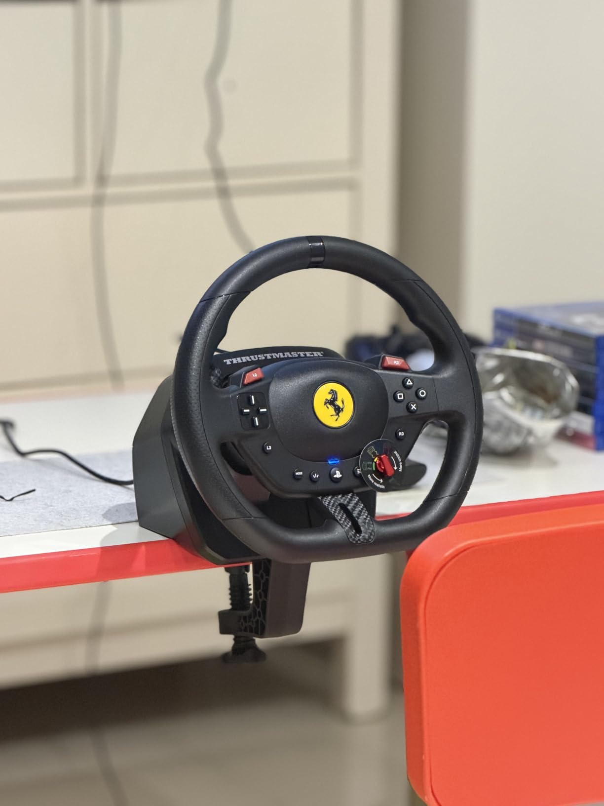 Thrustmaster T98 Ferrari 296 GTB - Racing Wheel and Pedal Set - PS5 & PC | Beginner racing wheel, officially licensed by Ferrari, linear resistance, automatic return to centre, paddle shifters customer photo 1