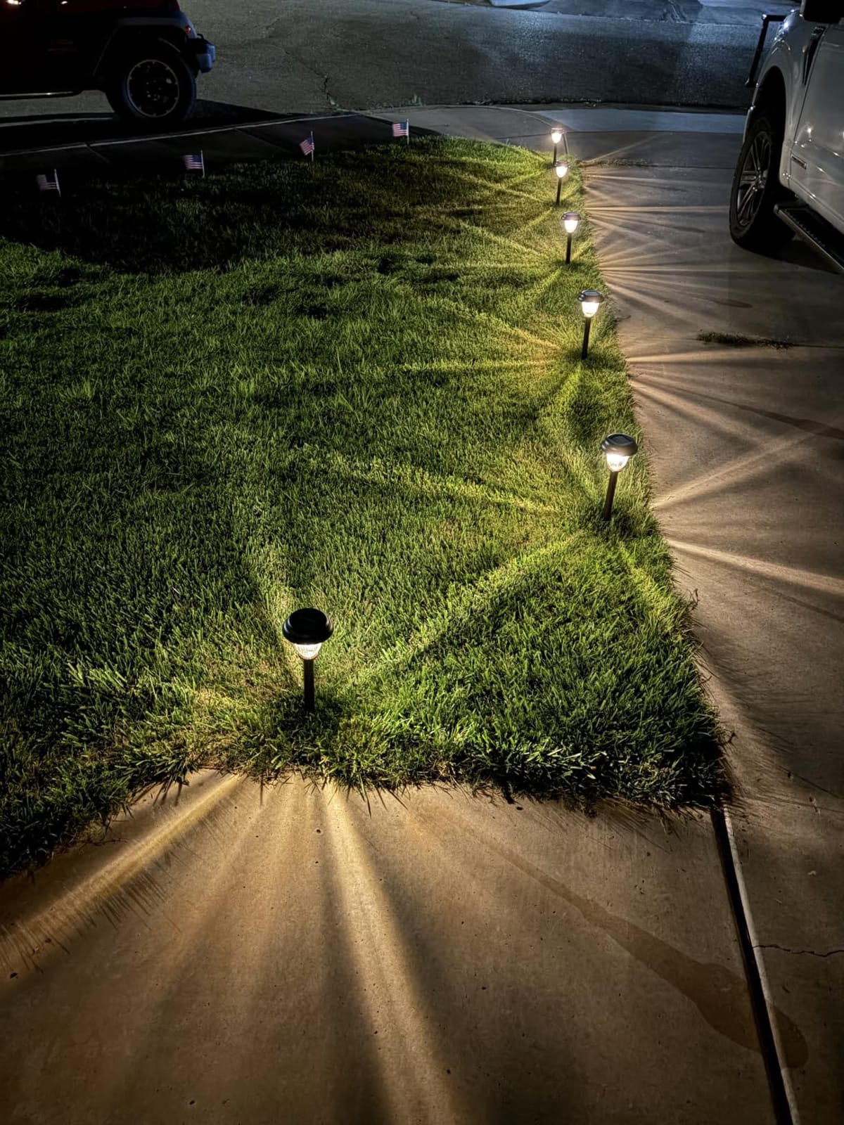 DERAYSION 8 Pack Solar Lights Outdoor, Stainless Steel Glass Solar Pathway Lights, Auto On/Off Long-Lasting Waterproof Garden Lights for Landscape, Path, Yard, Driveway, Walkway Decor (Warm White) customer photo 2