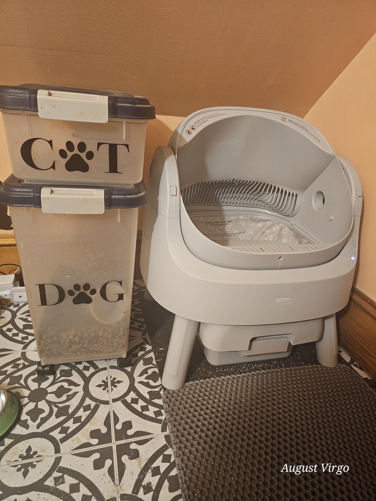 Mimfam Automatic Self Cleaning Litter Box, with 4 Pairs Infrared Senor, Open-Top Design for Multi-Cat Homes, Comes with Liner Bags and Cat Litter Mat, Grey customer photo 1