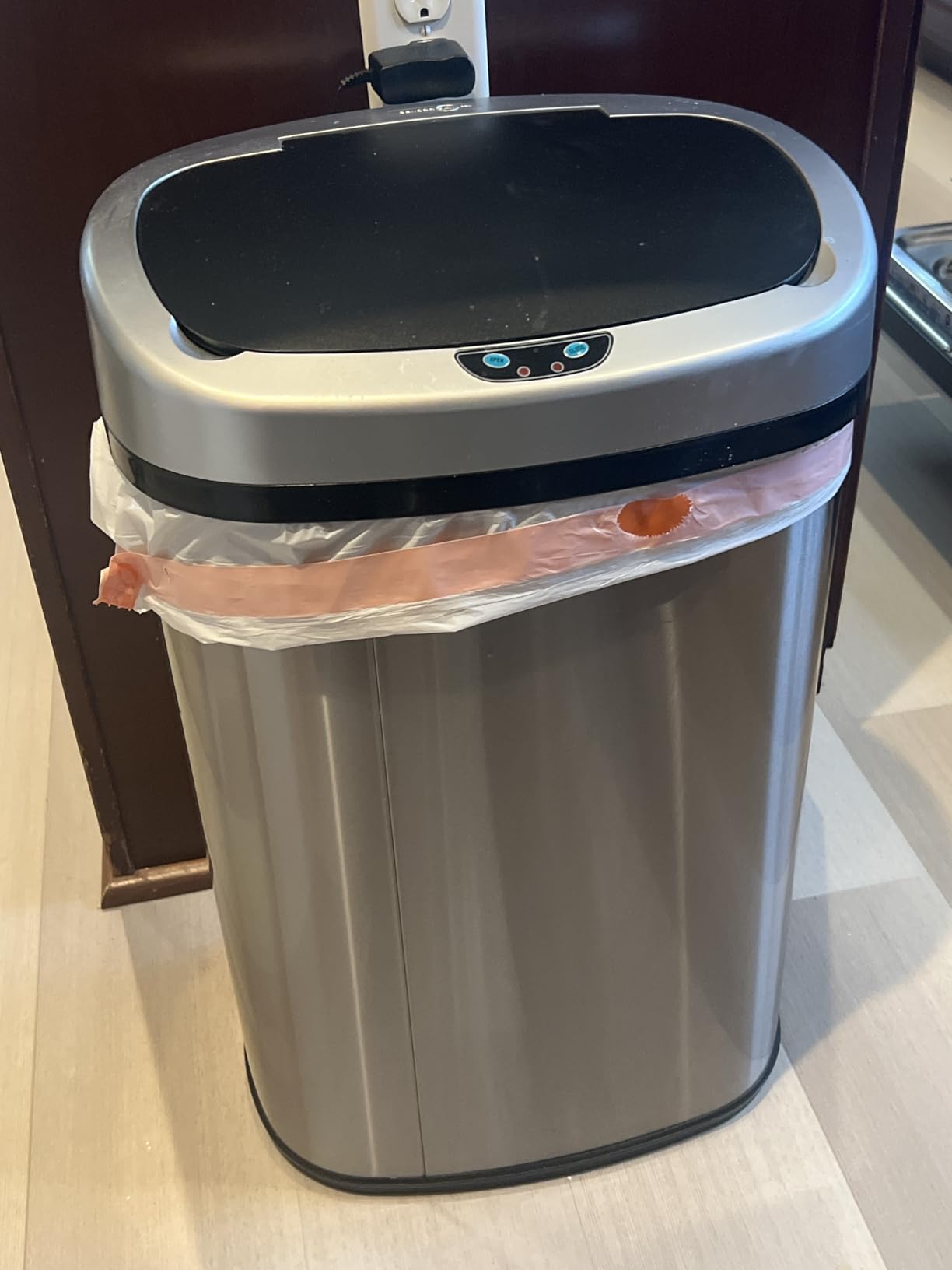 iTouchless Patented Large 24 Gallon Motion Sensor Trash Can | Odor Filter | Extra-Large 91L Stainless Steel Commercial Kitchen Garbage Bin| 1.5-yr Battery Life | AC adapter Jack | For Office, Business customer photo 1