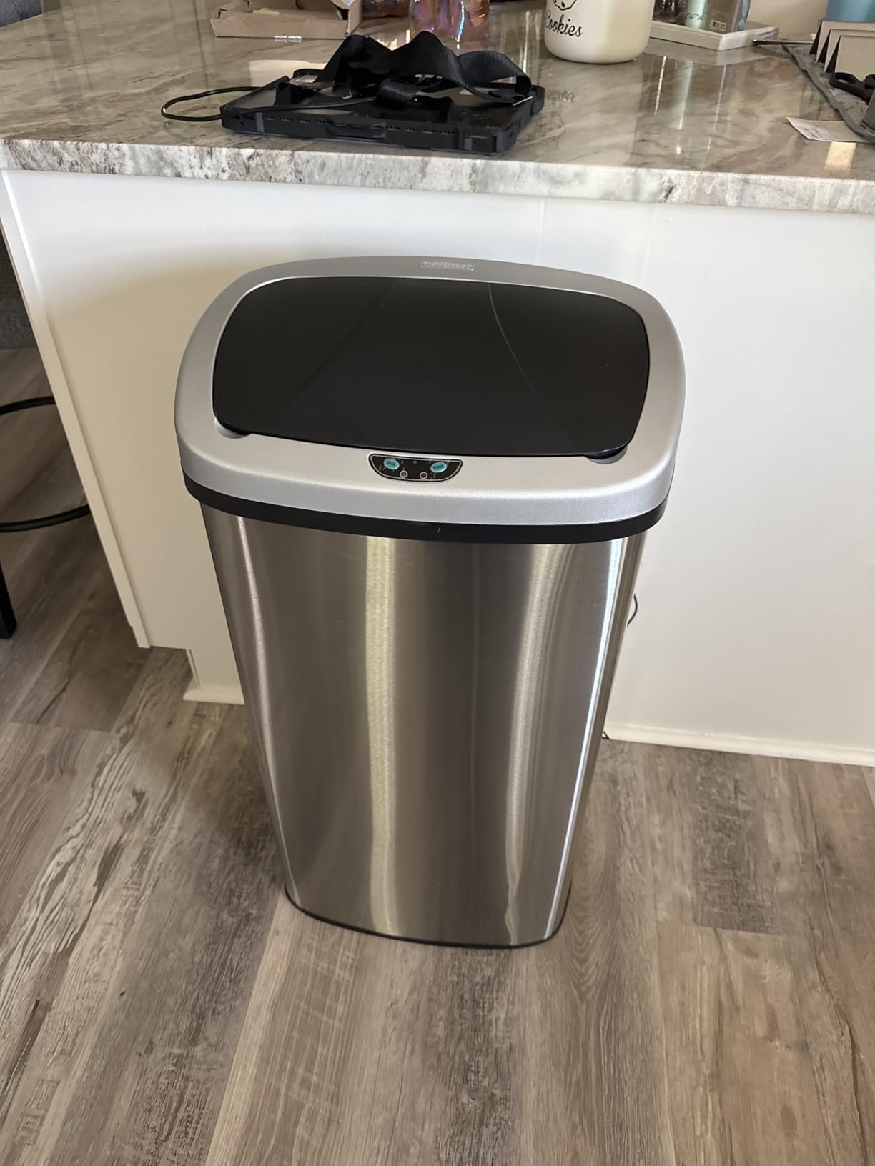 iTouchless Patented Large 24 Gallon Motion Sensor Trash Can | Odor Filter | Extra-Large 91L Stainless Steel Commercial Kitchen Garbage Bin| 1.5-yr Battery Life | AC adapter Jack | For Office, Business customer photo 2