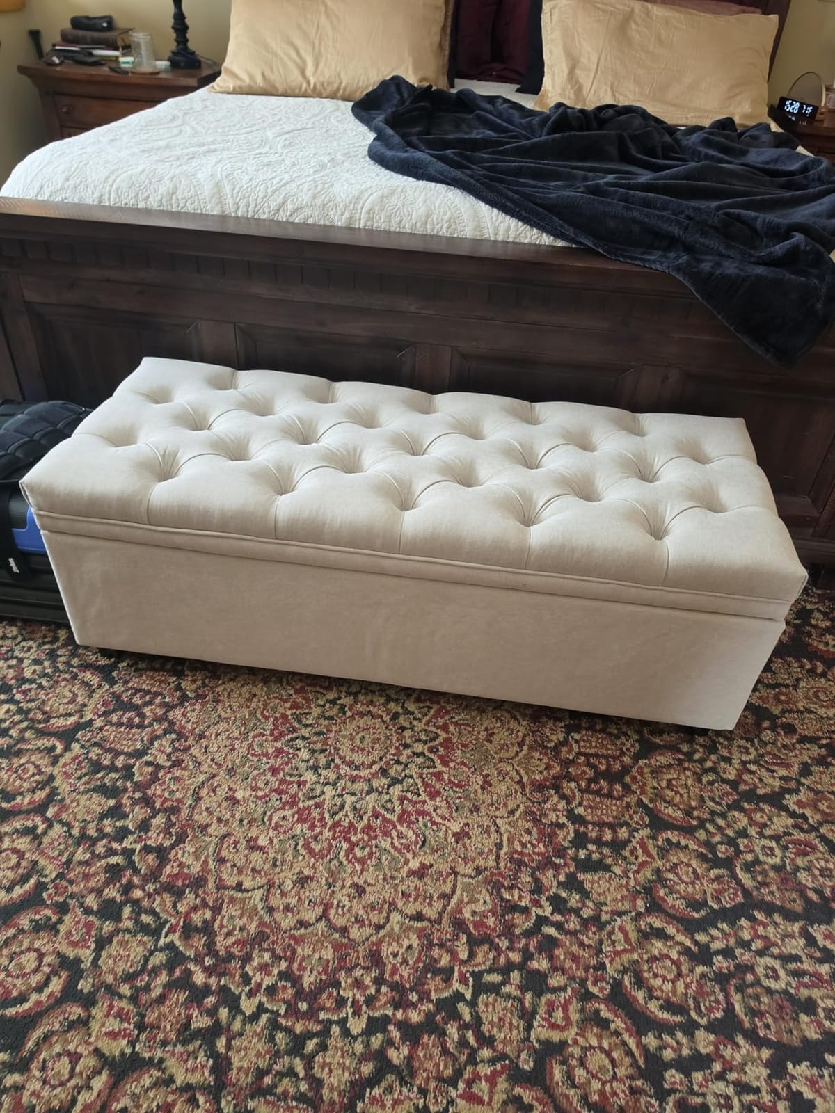 Mangodan 50 Inch Large Storage Ottoman, Tufted Ottoman with Storage, End of Bed Ottomans for Living Room, Bedroom, Modern Entryway Benchs customer photo 1