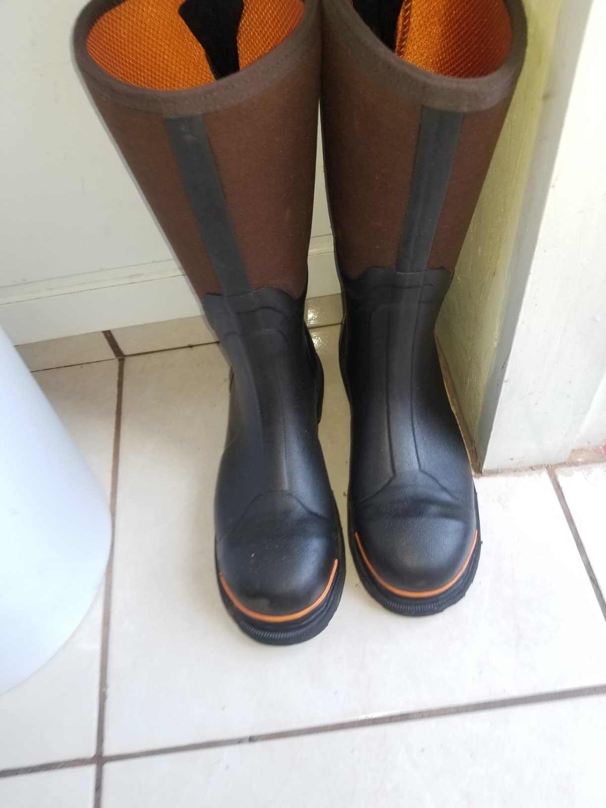 TIDEWE Rubber Work Boots for Men, Steel Toe & Shank, Waterproof Anti Slip customer photo 2