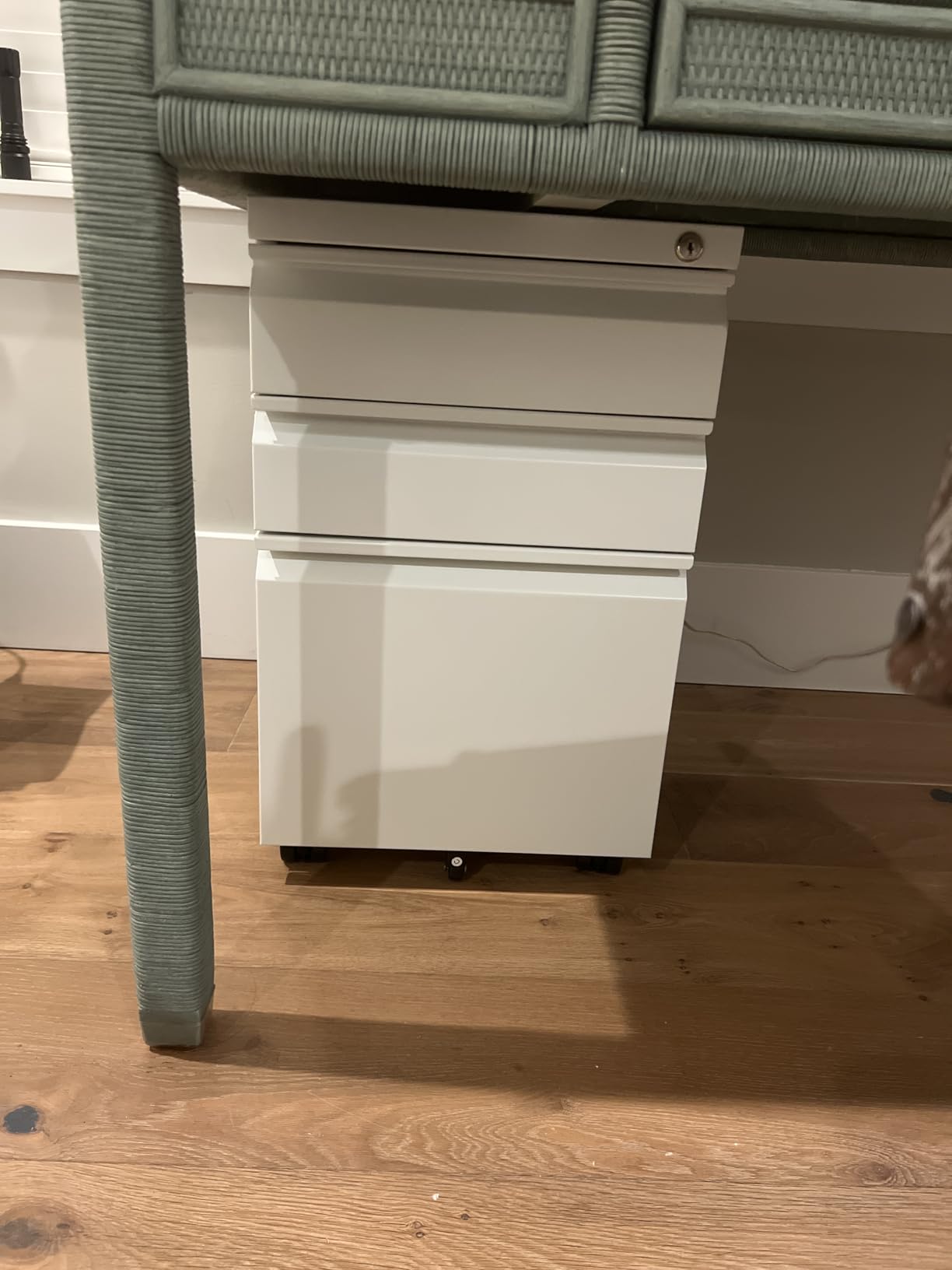 DEVAISE 3 Drawer Mobile File Cabinet, Fully Assembled Except Casters | Metal Filing Cabinet with Lock Under Desk for Home Office, Printer Stand fits A4/Letter/Legal Size, Black customer photo 1